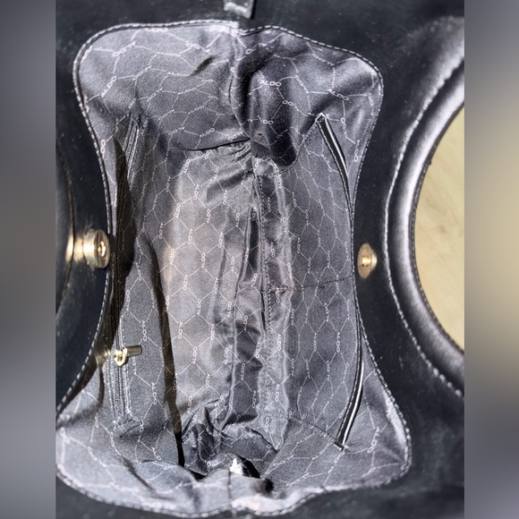 ALDO Black Quilted Set of 2 Shoulder Bag with Gold Details - Picture 15 of 16